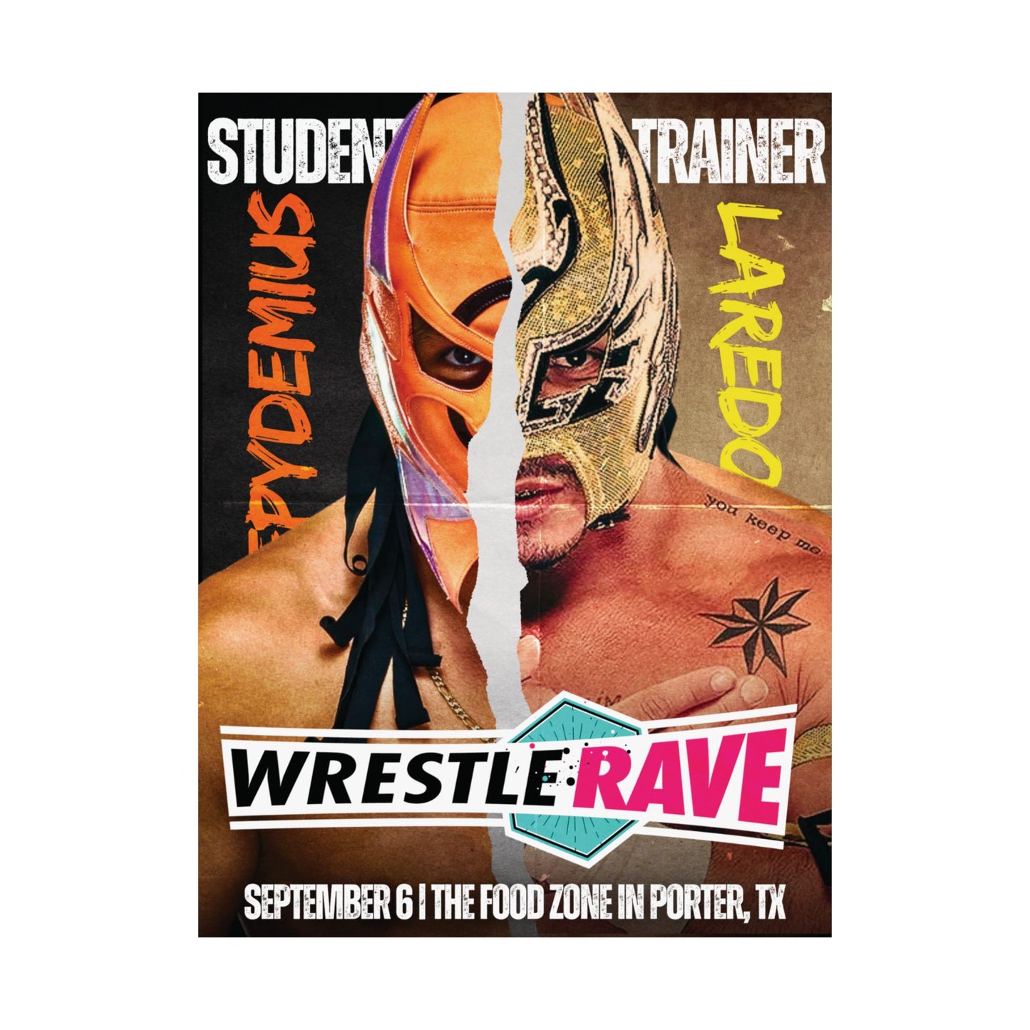 LAREDO KID VS EPYDEMIUS JR FOOD FIGHT POSTER