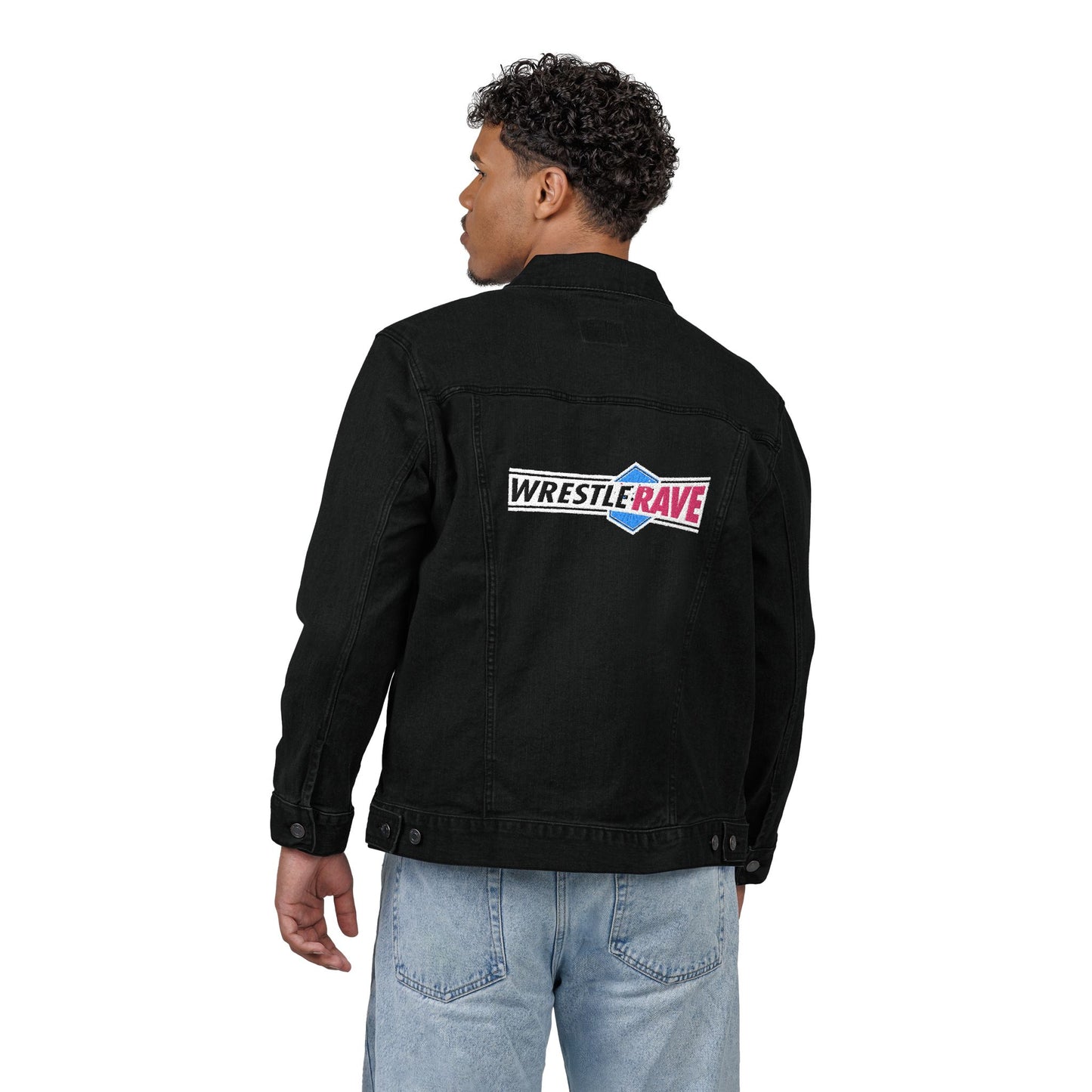 WRESTLERAVE BLACK DENIM JACKET (EMBROIDERED)