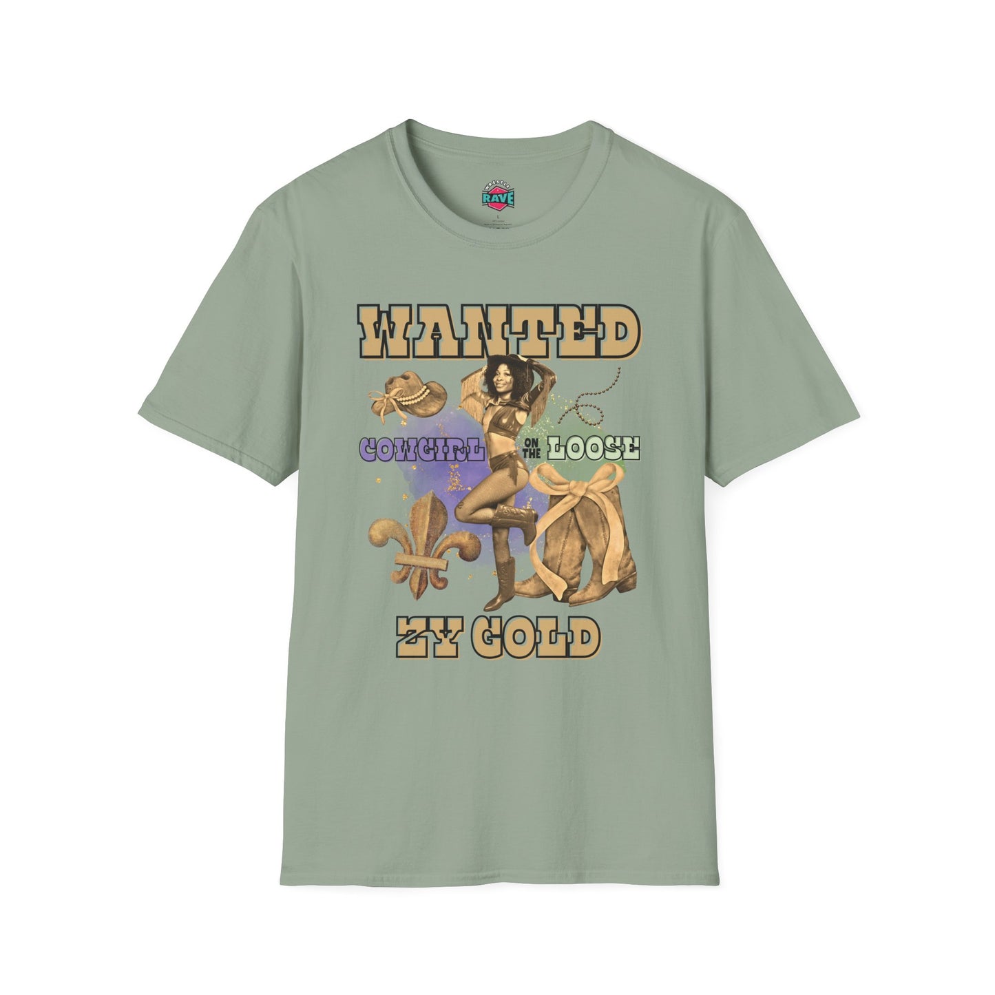 ZY GOLD COWGIRL ON THE LOOSE T-SHIRT