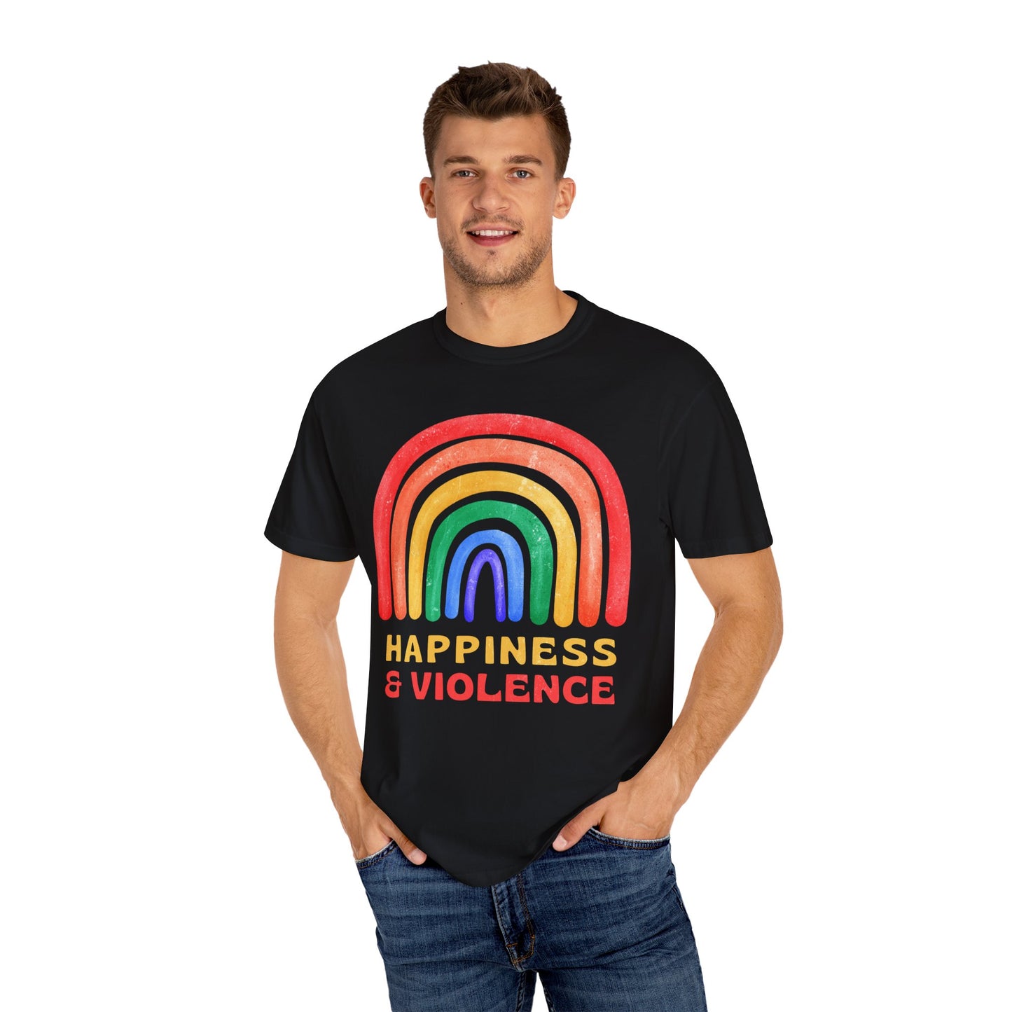 HANNAH GUY HAPPINESS & VIOLENCE T-SHIRT