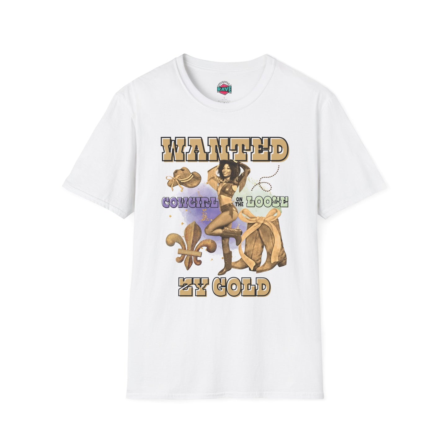 ZY GOLD COWGIRL ON THE LOOSE T-SHIRT