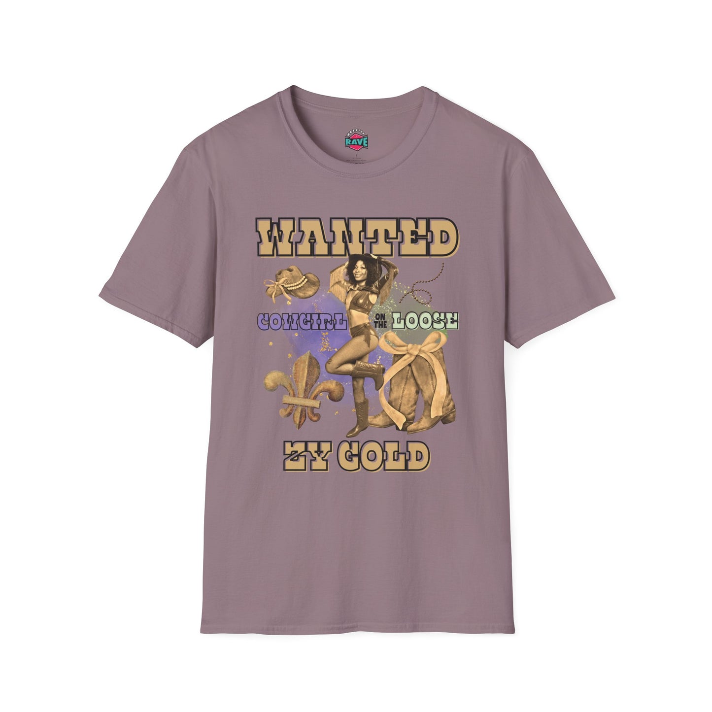 ZY GOLD COWGIRL ON THE LOOSE T-SHIRT