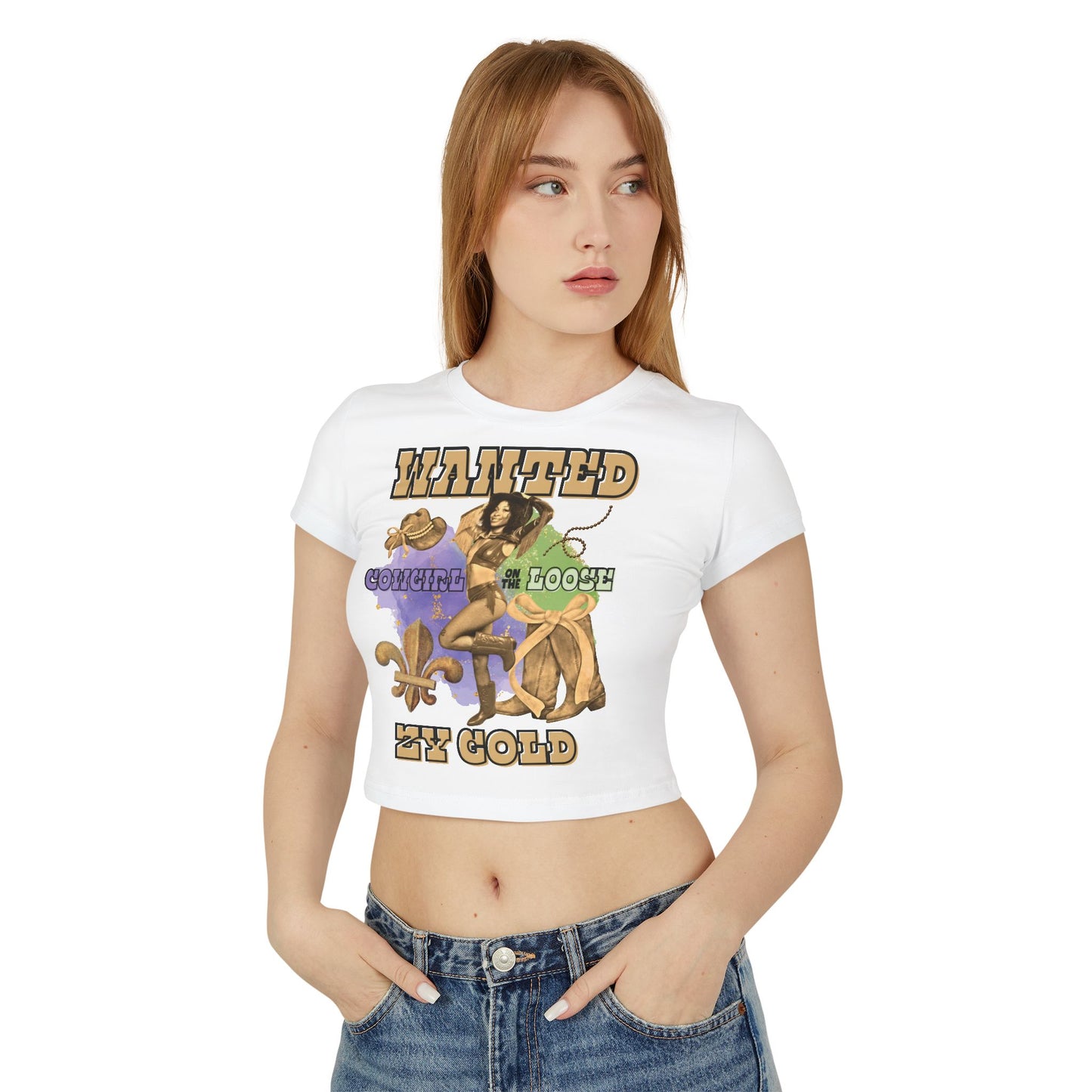 ZY GOLD COWGIRL ON THE LOOSE BABY TEE