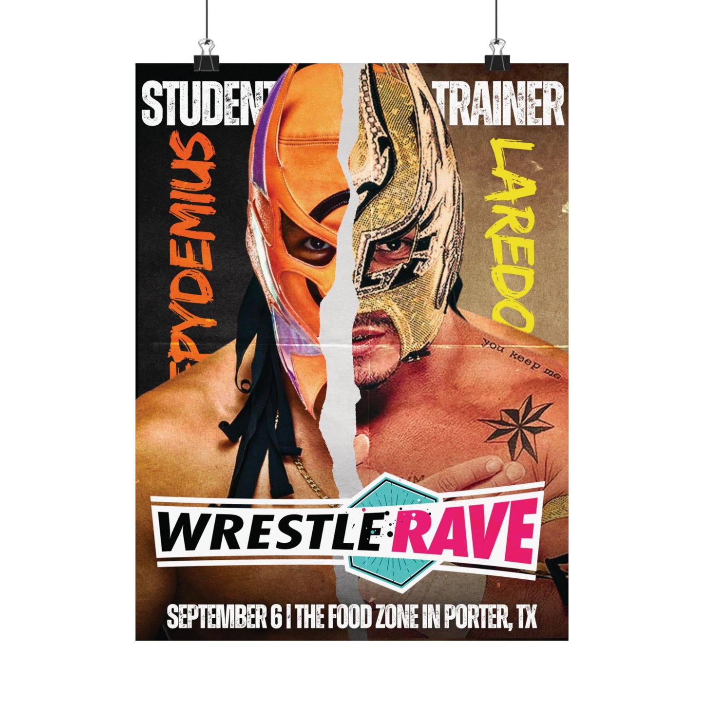 LAREDO KID VS EPYDEMIUS JR FOOD FIGHT POSTER