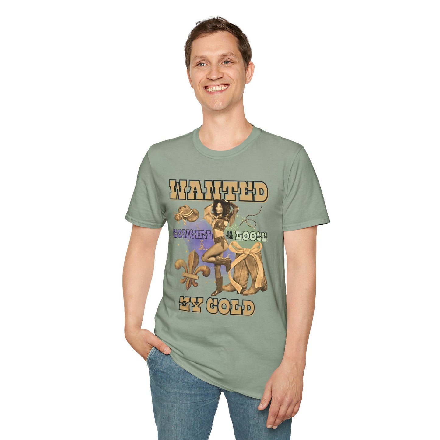 ZY GOLD COWGIRL ON THE LOOSE T-SHIRT