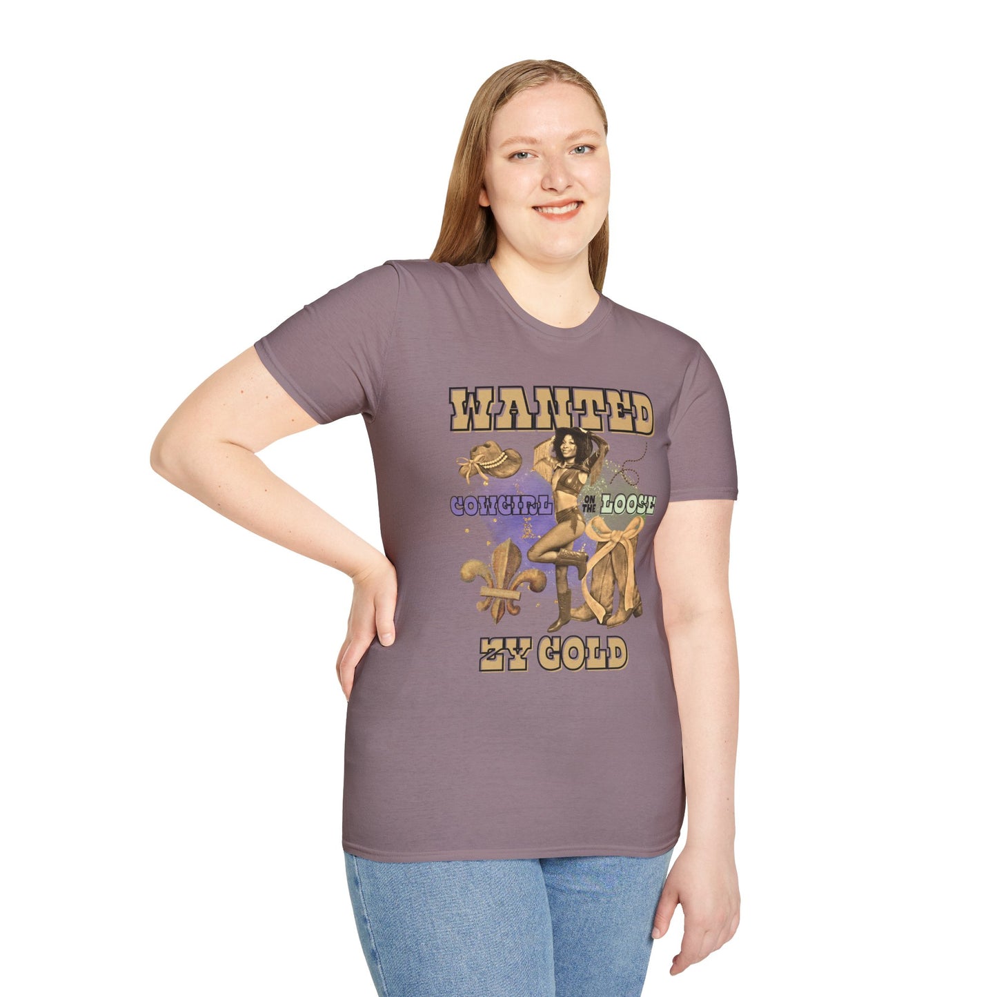 ZY GOLD COWGIRL ON THE LOOSE T-SHIRT