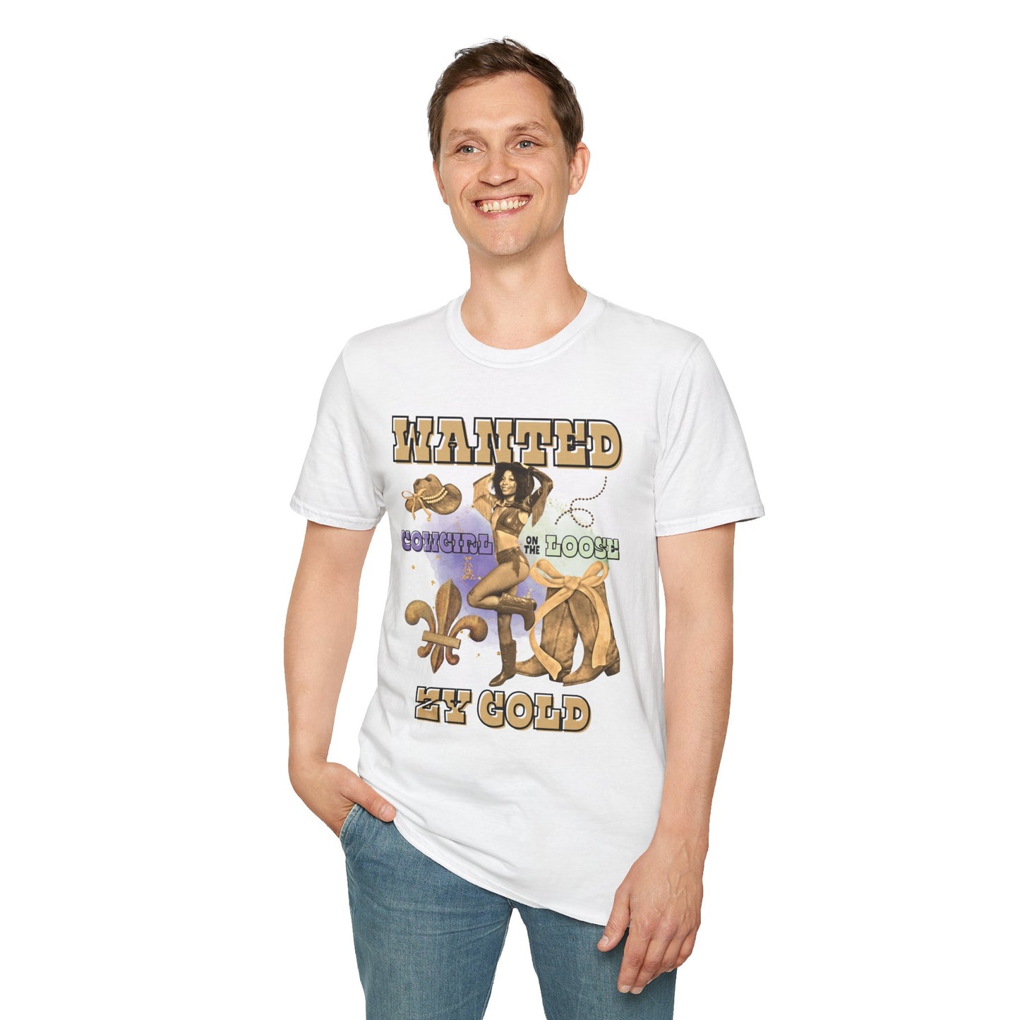 ZY GOLD COWGIRL ON THE LOOSE T-SHIRT