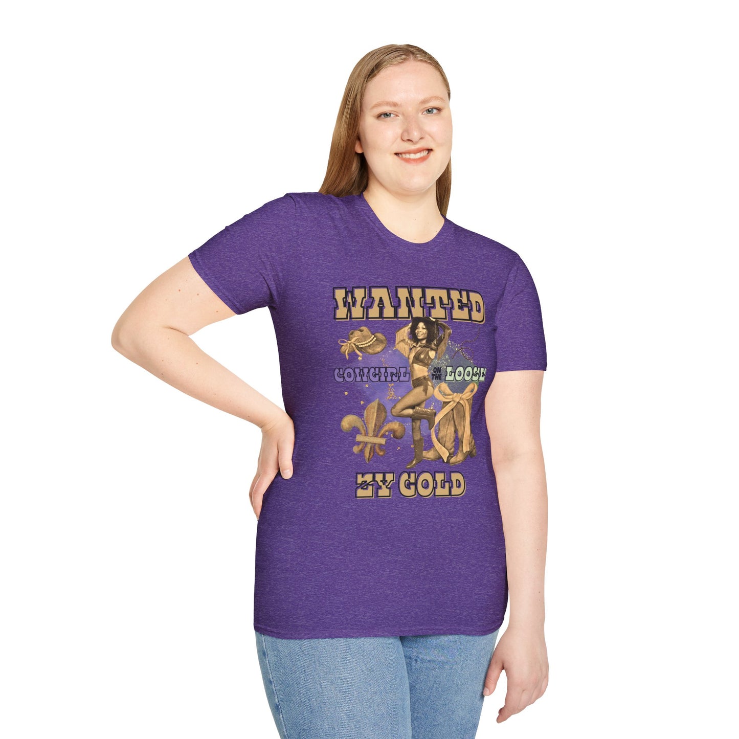 ZY GOLD COWGIRL ON THE LOOSE T-SHIRT