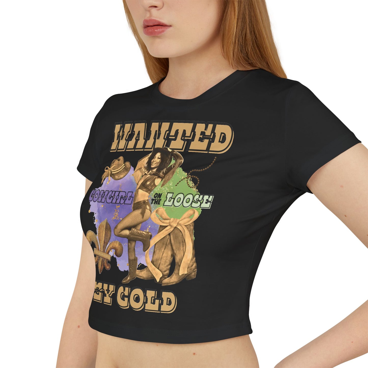 ZY GOLD COWGIRL ON THE LOOSE BABY TEE