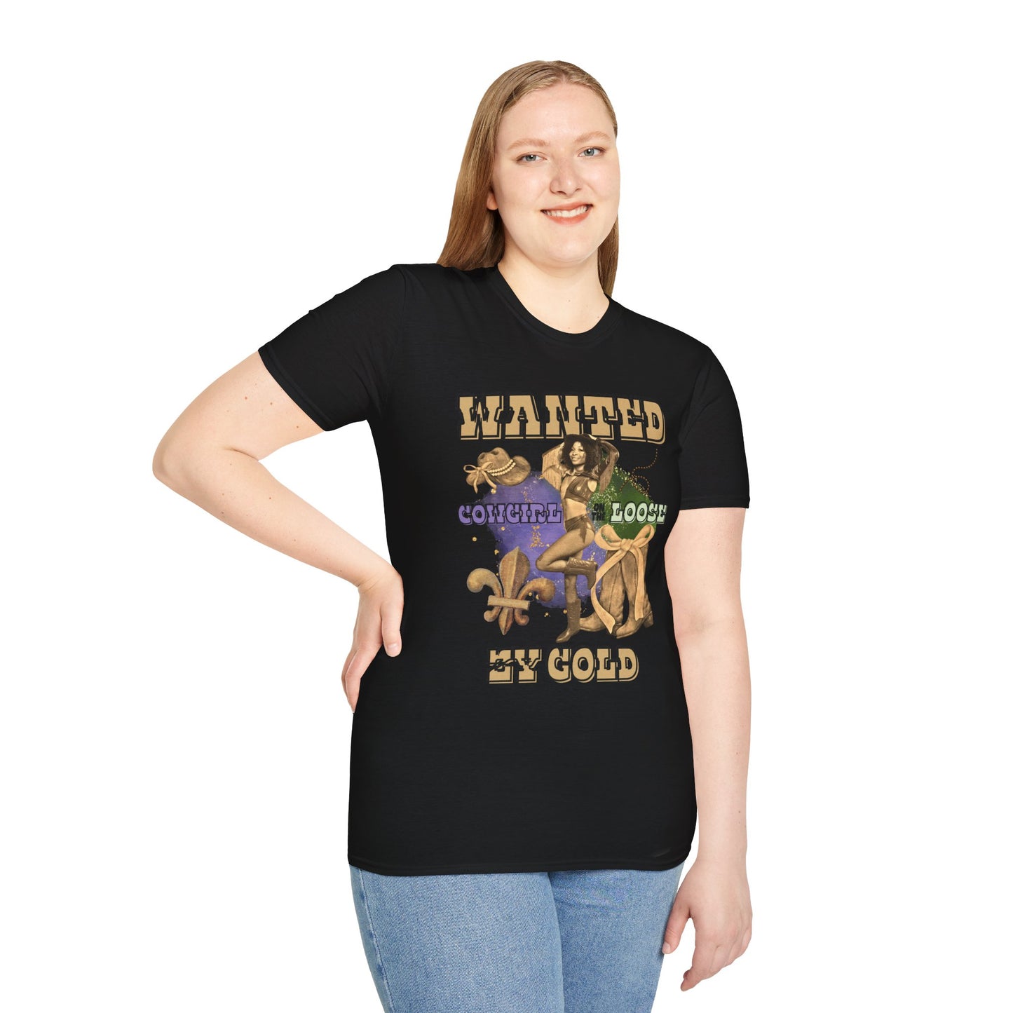 ZY GOLD COWGIRL ON THE LOOSE T-SHIRT