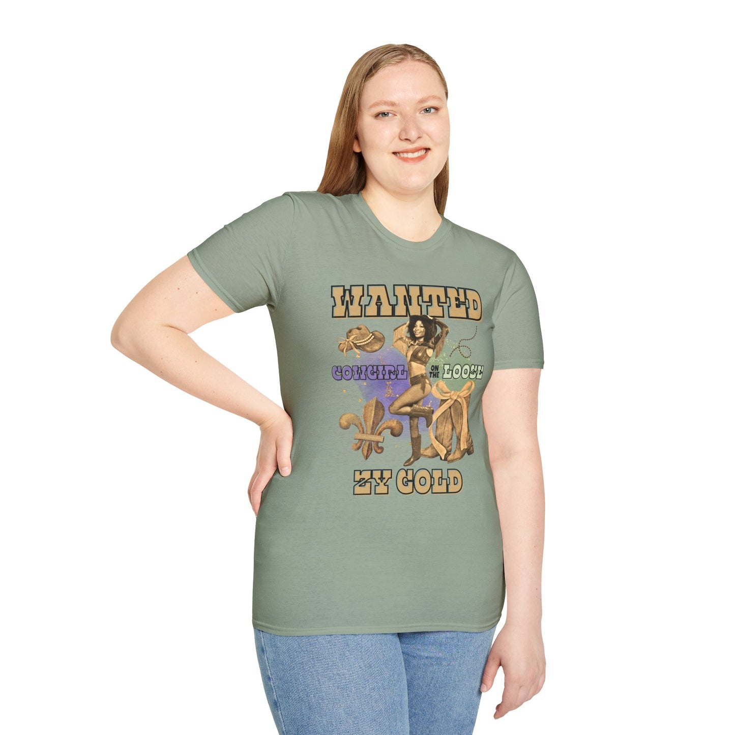 ZY GOLD COWGIRL ON THE LOOSE T-SHIRT